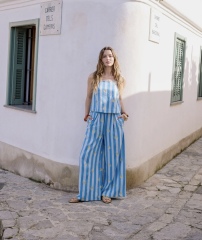 Where can I find a flowing two-piece trouser set on the high street?