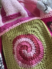 Part 2. Our blanket making for lovely waffle heads into its final stages.