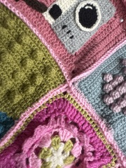 Part 2. Our blanket making for lovely waffle heads into its final stages.