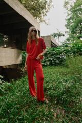Where can I find a flowing two-piece trouser set on the high street?