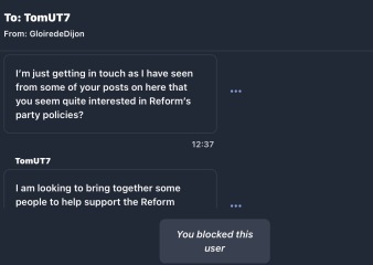 Reform sending private messages for support in Wigan