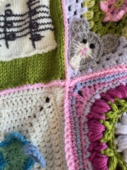 Part 2. Our blanket making for lovely waffle heads into its final stages.