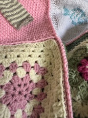 Part 2. Our blanket making for lovely waffle heads into its final stages.