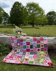 Part 2. Our blanket making for lovely waffle heads into its final stages.