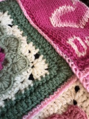 Part 2. Our blanket making for lovely waffle heads into its final stages.