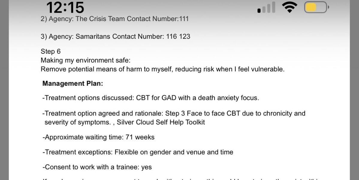 To feel a little let down with nhs ?