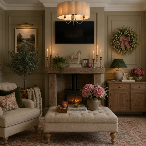 Which living room design suits a neutral country Cotswolds style best?