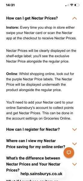 Are Nectar Prices only available in store and not online?