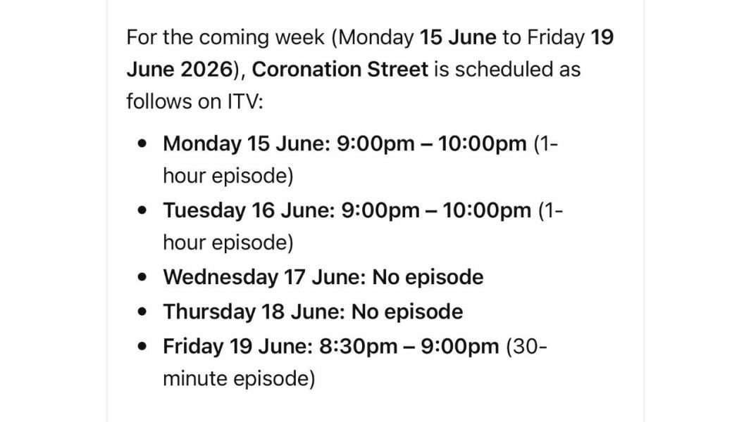 The end is nigh for shiny faced Megan Trainer!  (Hooray!) CORONATION STREET THREAD. Now in mid May 2026.  **No spoilers please.**