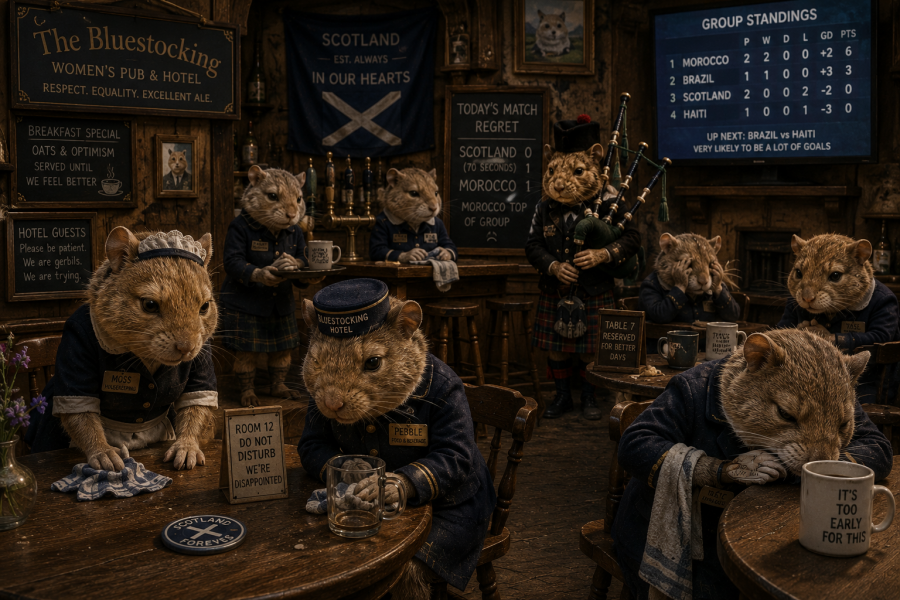 The Gerbil World Cup at the Bluestocking!