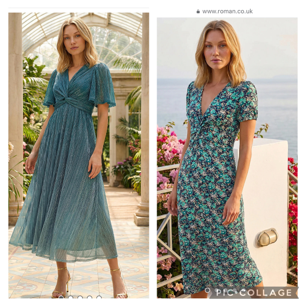Opinions on two spring wedding guest dresses for an hourglass shape