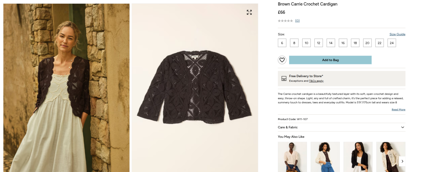 Can't find Fat Face item from advert on MN