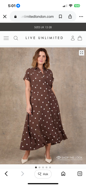 Help me find a brown polka dot midi dress