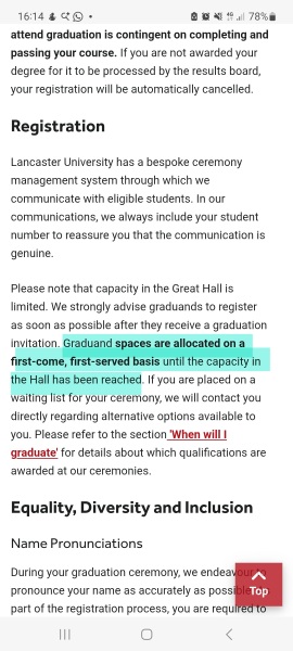 Daughter unable to attend her graduation ceremony as it is full. Advice please