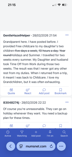 AIBU to move far away after years of free childcare from Mum?