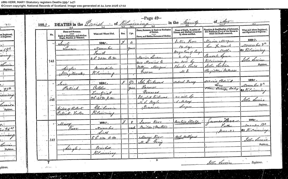 What does 'overlaid itself' mean on a baby's death certificate?