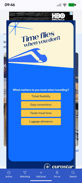 Video ads at top of page that you can't click to get rid of