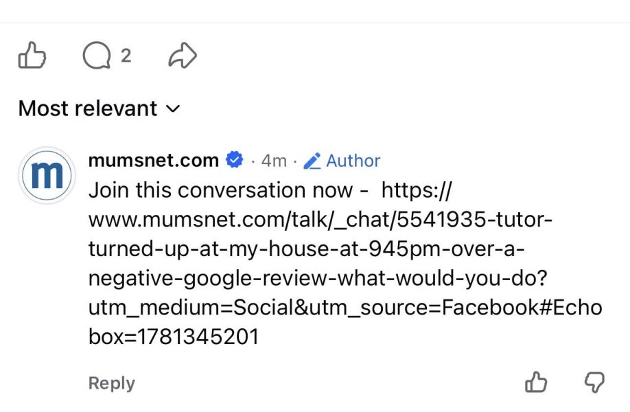 Facebook hyperlinks not appearing