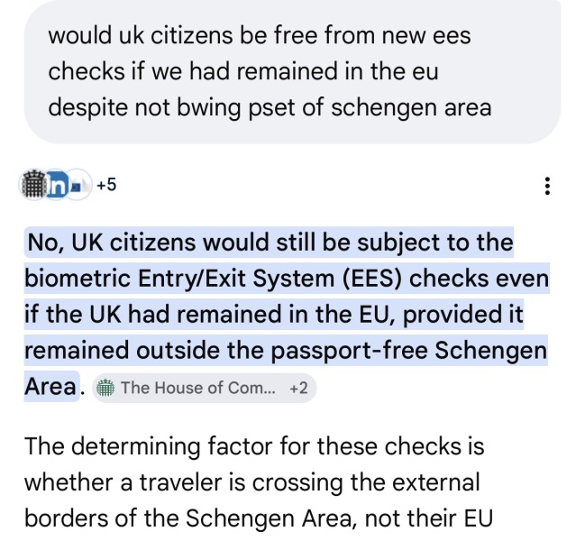 To consider cancelling my holiday because of the EES?