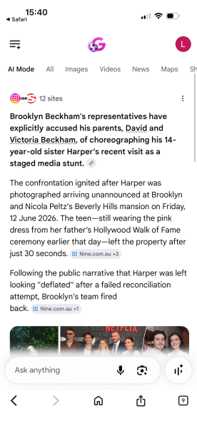What is going on with Brooklyn/Harper Beckham?