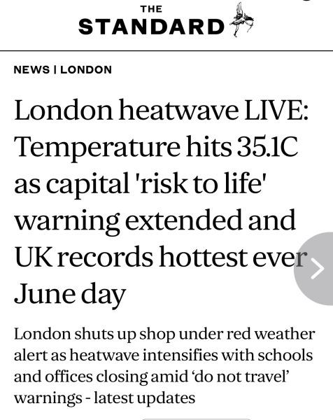 Colleagues ignored WFH advice now stranded in heatwave - karma.
