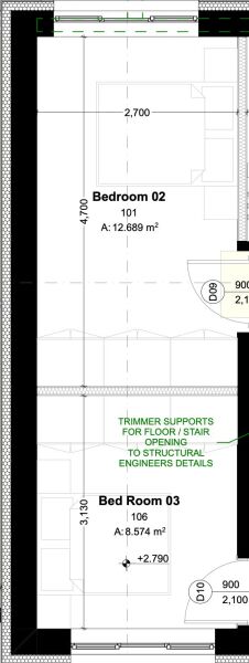 2 equally sized bedrooms or one big and one small