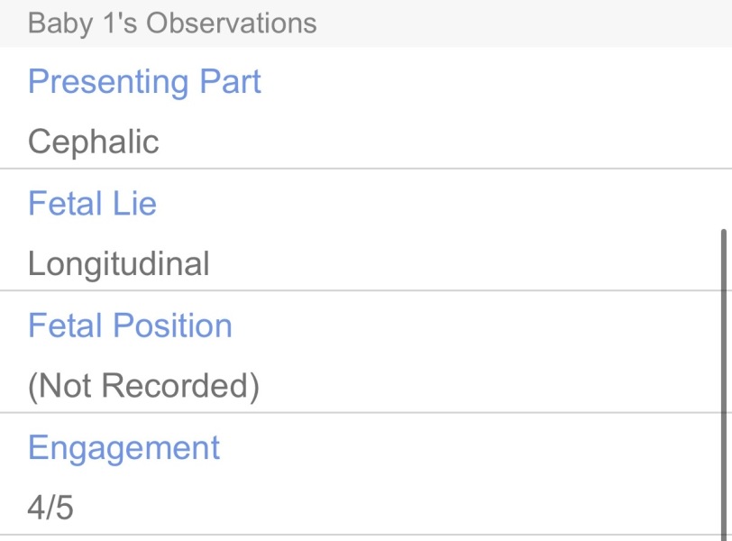 What does 4/5 engaged mean at 38 weeks in pregnancy?