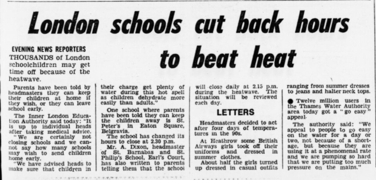 To think closing schools or making them "optional" during the heatwave is putting pressure on working parents and is just a bit silly?
