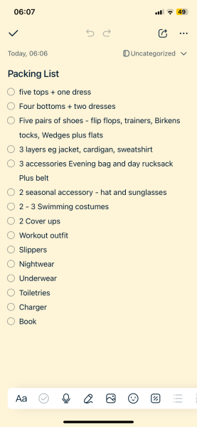 Packing List - please critique/ offer suggestions