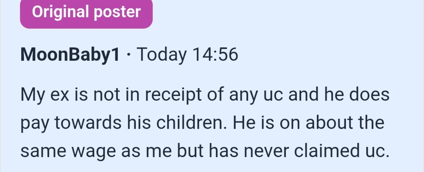 To think my universal credit feels generous.