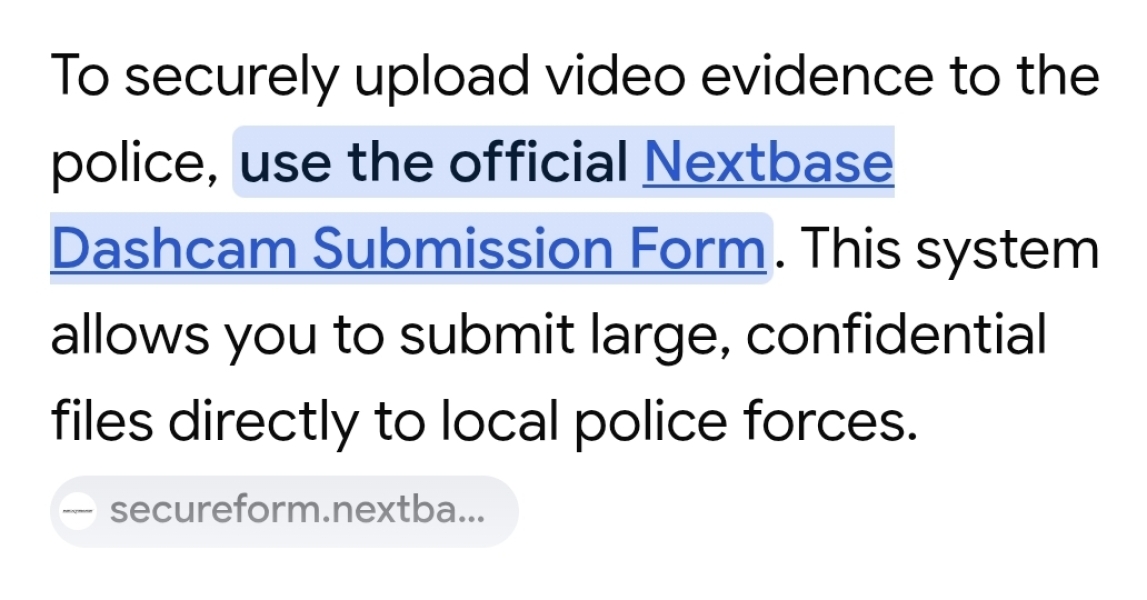 If you have submitted dangerous driving captured on dash cam what was the outcome?