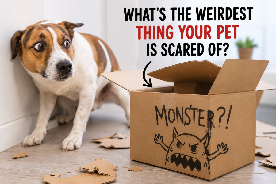 What's the weirdest thing your pet is scared of?