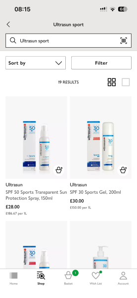 Once a day suncream