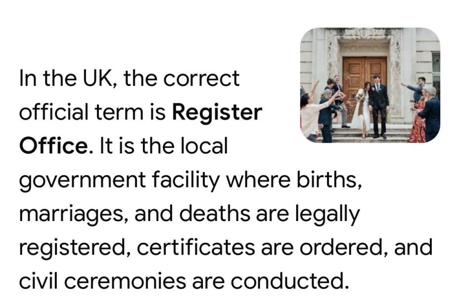 It's a fkn REGISTER OFFICE
