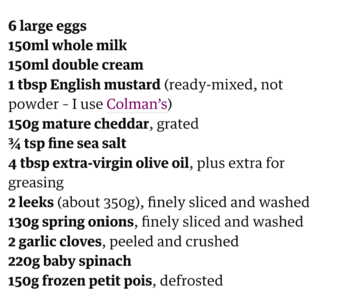 Frittata - 6 eggs ,300ml dairy,etc  a 20cm.tin ?surely too small