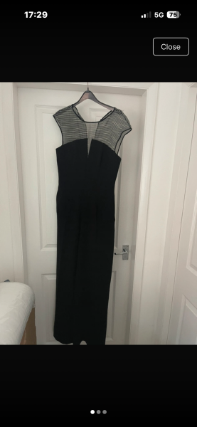 Looking for a Karen Millen black mesh top jumpsuit in size 14
