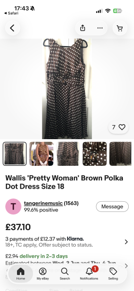 Help me find a brown polka dot midi dress