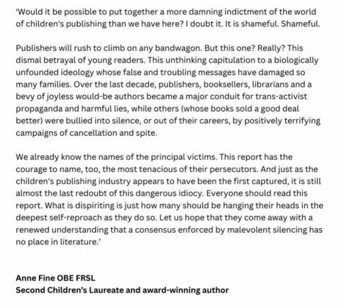 Children's Publishing Hijacked by Transactivism. New report.
