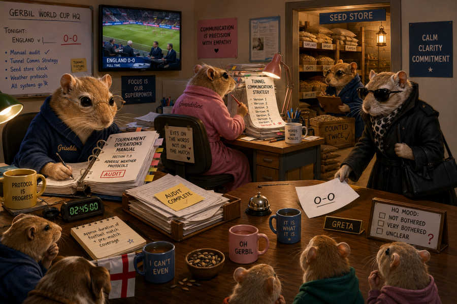 The Gerbil World Cup at the Bluestocking!