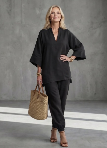 What could I wear with a sleeveless tunic to a garden party?