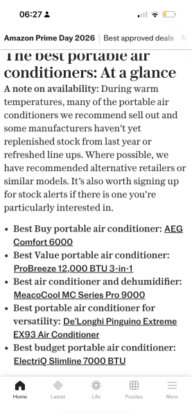 Portable Air conditioning unit recommendations