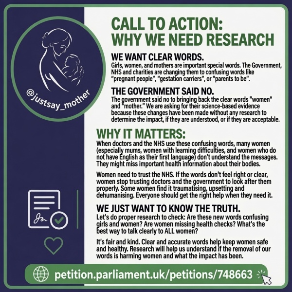 PARLIAMENTARY PETITION: FUND RESEARCH INTO DESEXED LANGUAGE IN WOMEN’S HEALTH