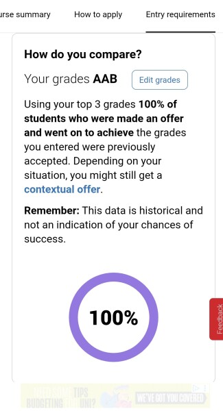 Does Bristol ever let students in with lower than expected grades ? Ds feels hes messed up his A levels