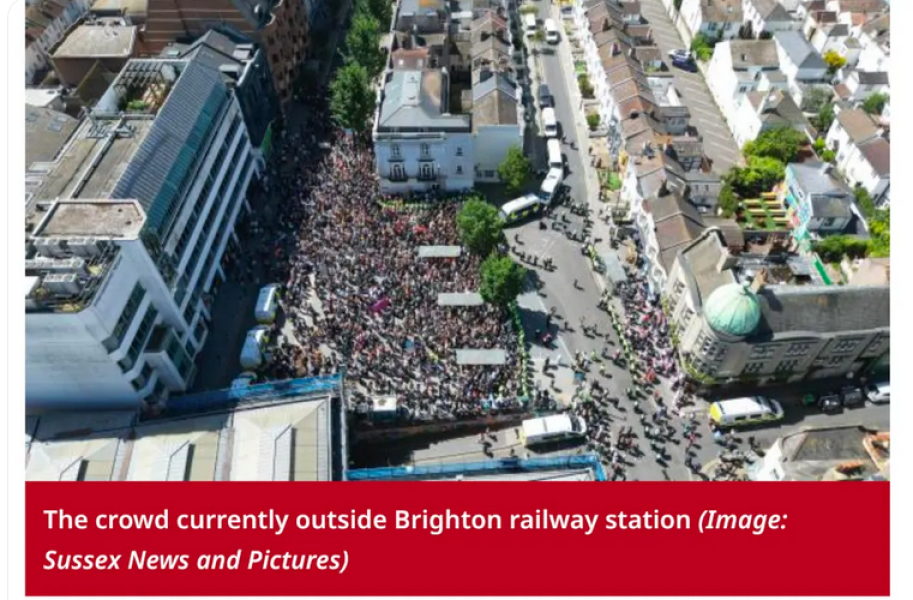 Today in Brighton the facsists turned up. Brighton barely let them out of the station. Well done Brighton !