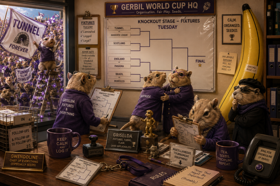The Gerbil World Cup at the Bluestocking!