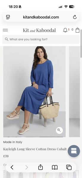 Loose fit, lightweight, long cotton dress, with long sleeves & with pockets?
