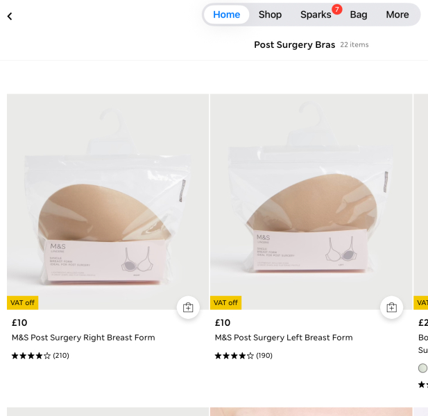 Recommendations for padded bras after double mastectomy