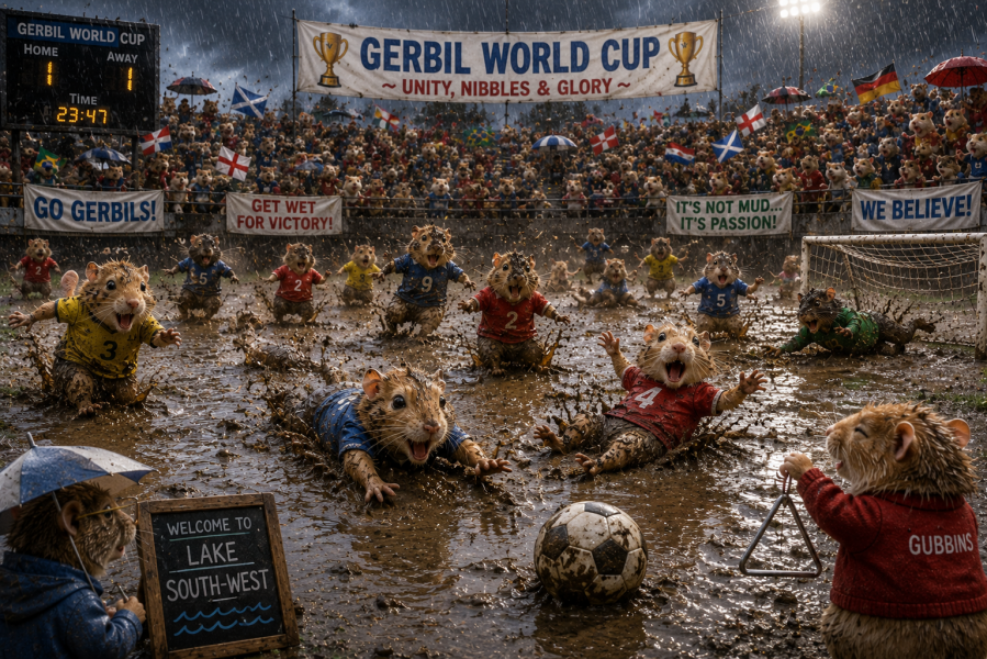 The Gerbil World Cup at the Bluestocking!