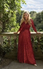 Where to find a flattering dress like this for a fuller bust and slim hips