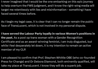 Translucent's Steph Richards to sue the labour party.